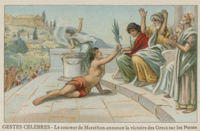 Pheidippides brings news of the victory of the Greeks over the Persians at Marathon, 490 BC by European School